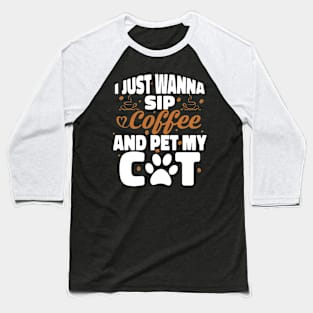 Cats and Coffee Baseball T-Shirt